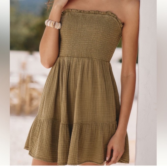 Anthropologie The Marisol Smocked Mini Dress BNWT MP New with Tags Size Large - Picture 1 of 5